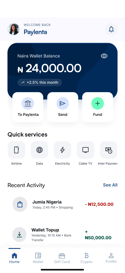 Paylenta App Screenshot